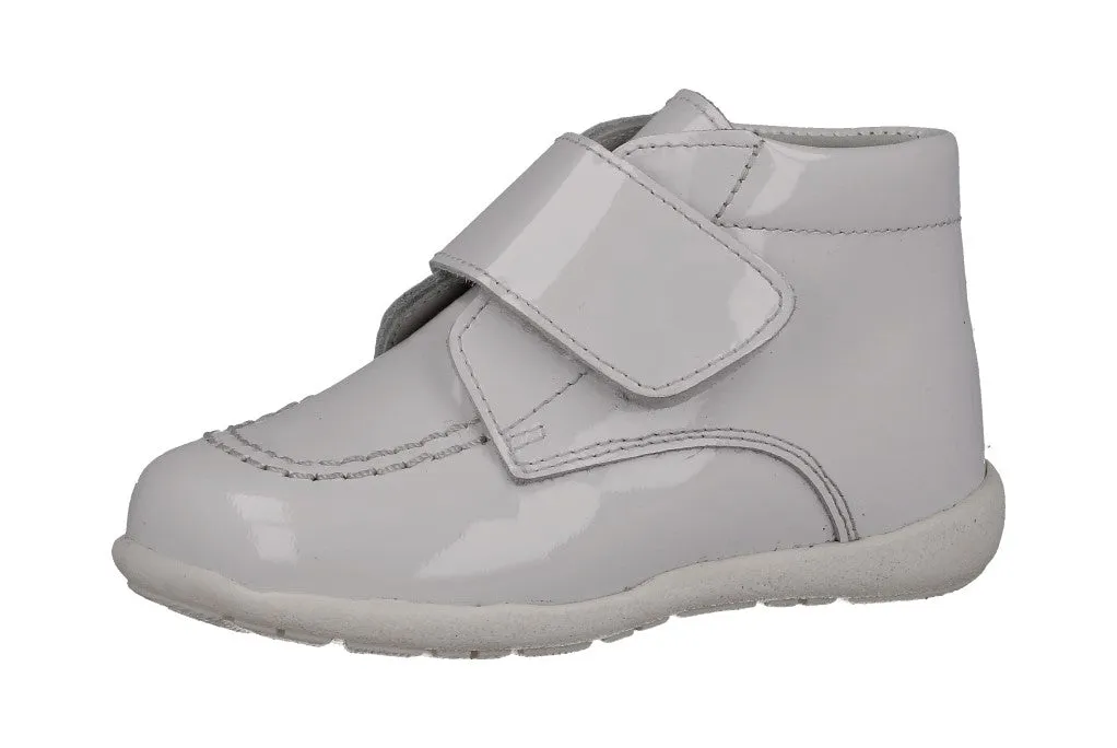 172833  White Patent Velcro Boot by Andanines