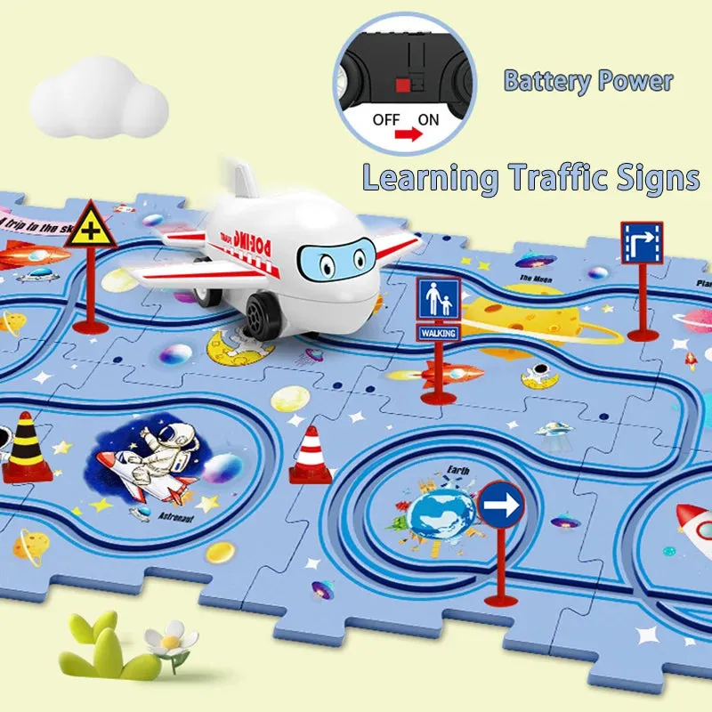 5Pcs DIY Track Electronic Car Puzzle Set