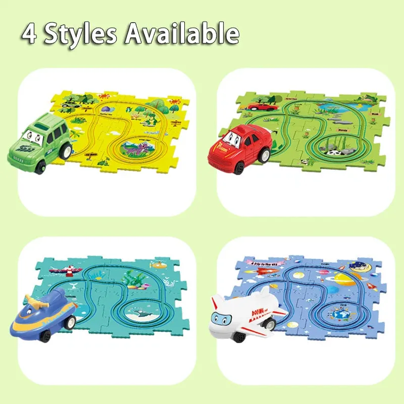 5Pcs DIY Track Electronic Car Puzzle Set