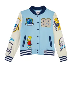 Boys Bart Simpson Graphic Patch Varsity Jacket