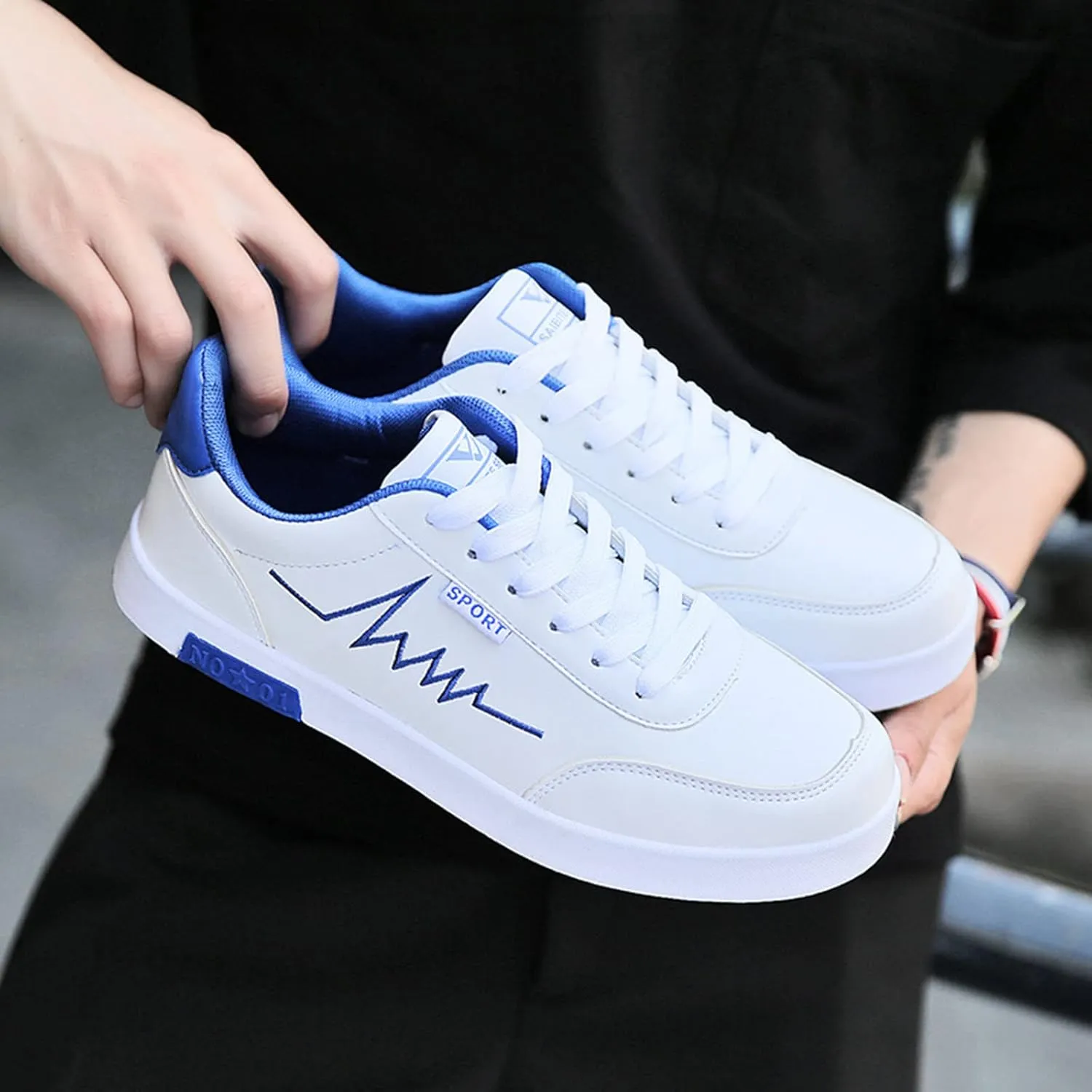 Casual Shoes Lace up Shoes Men Sports Casual Trainer Men Mesh Warm Breathable Fabric Men's