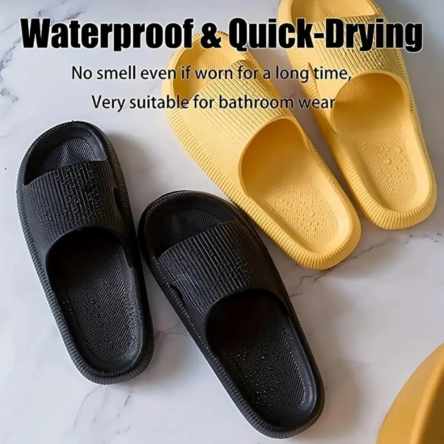 Cloud Slides for Women Men,Comfy Non Slip Shower Slippers Soft and Cozy Open Toe Thick Soles Slippers Comfortable Outdoor and Indoor Slipper Waterproof Quick-Dry Pool Beach Shoes