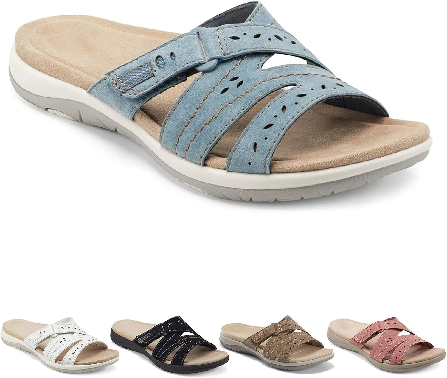 Fashion Orthopedic Slides Sandals for Women 2025 Lightweight Athletic Yoga Mat Sandals Womens Orthotic Slides Ladies Slip On Thick Cushion Slippers Sandal with Comfortable Plantar Fasciitis