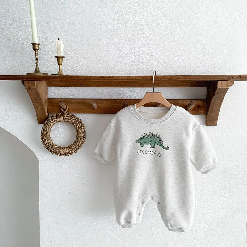 Fleece-Lined Dinosaur Romper