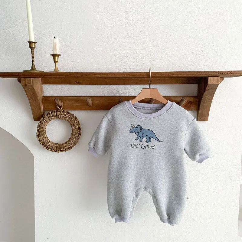 Fleece-Lined Dinosaur Romper