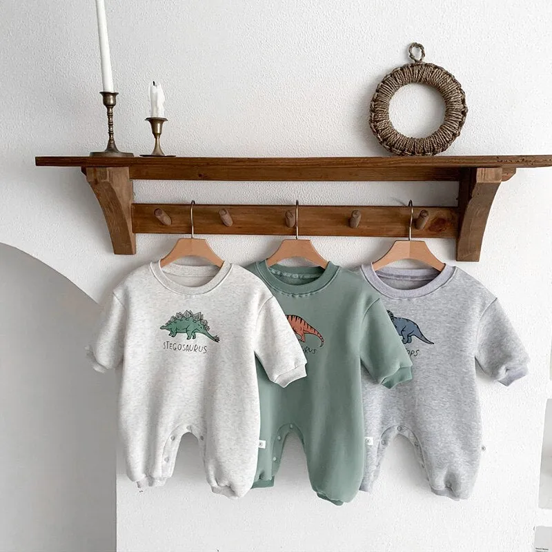 Fleece-Lined Dinosaur Romper