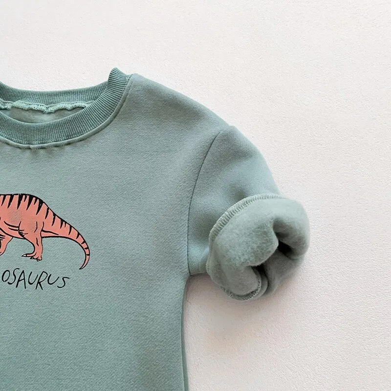 Fleece-Lined Dinosaur Romper