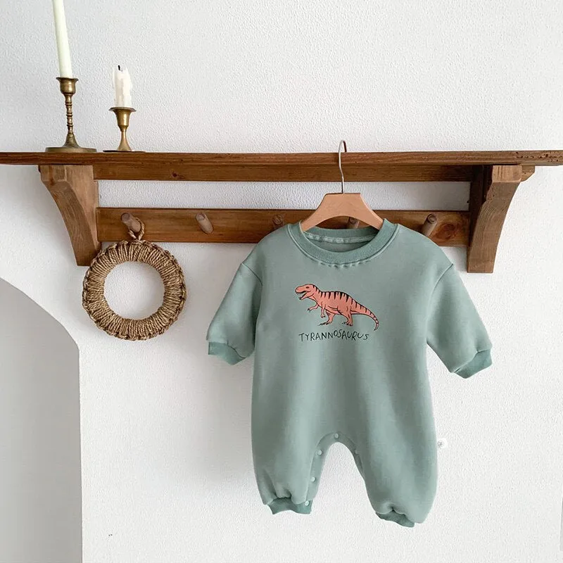 Fleece-Lined Dinosaur Romper