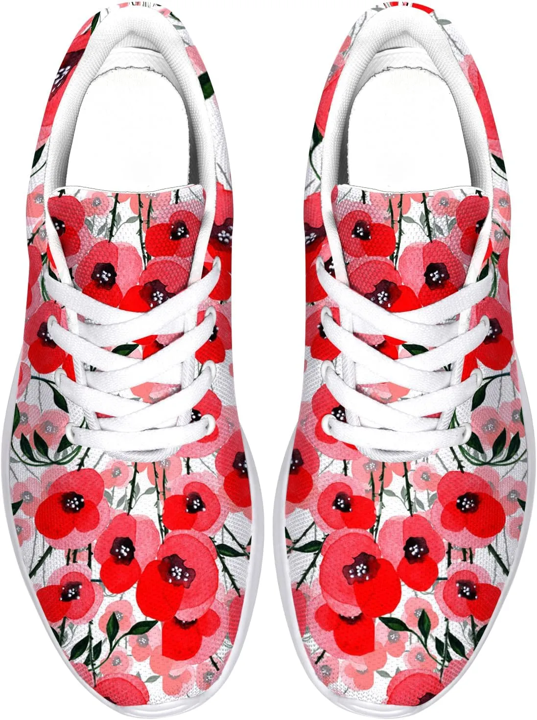 Floral Print Tennis Shoes Womens Walking Sneakers Flower Running Shoes Gifts for Women Mom