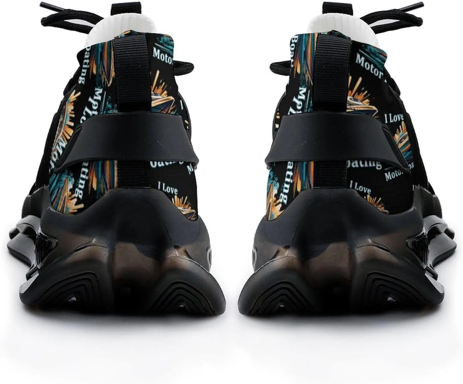 I Love Motor Boating Mens Sneakers Running Shoes Lightweight Athletic Shoes for Jogging Walking Gym