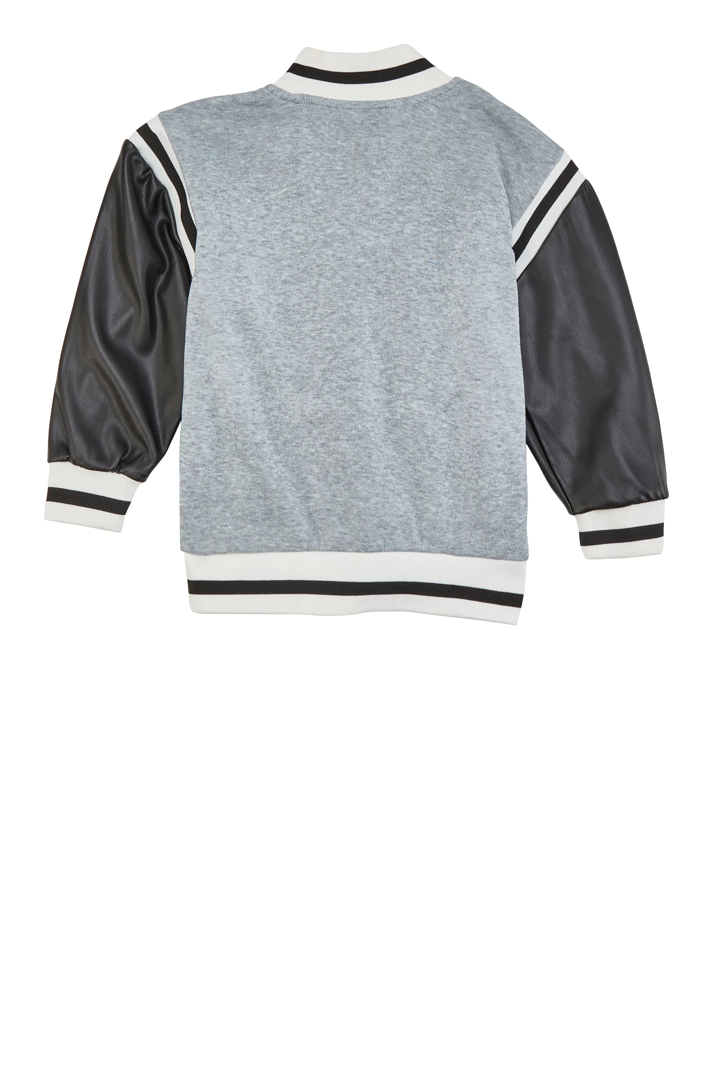 Little Boys Royalty Chenille Patch Graphic Varsity Jacket