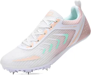 Men Women Track and Field Shoes, Girls Boys 8 Spikes Racing Sneakers Outdoor Professional Sprint Running Jumping Competition Shoes