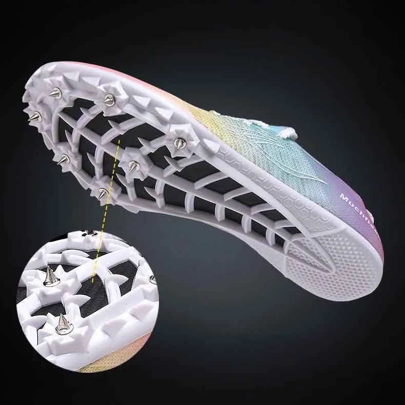 Mens Women Boys Girls Track and Field Shoes, Spikes Racing Sprint Athletic Training Sneakers for Jumping Throwing Hurdling Running