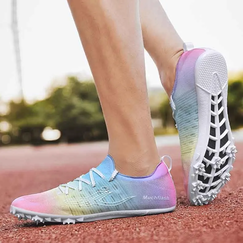 Mens Women Boys Girls Track and Field Shoes, Spikes Racing Sprint Athletic Training Sneakers for Jumping Throwing Hurdling Running