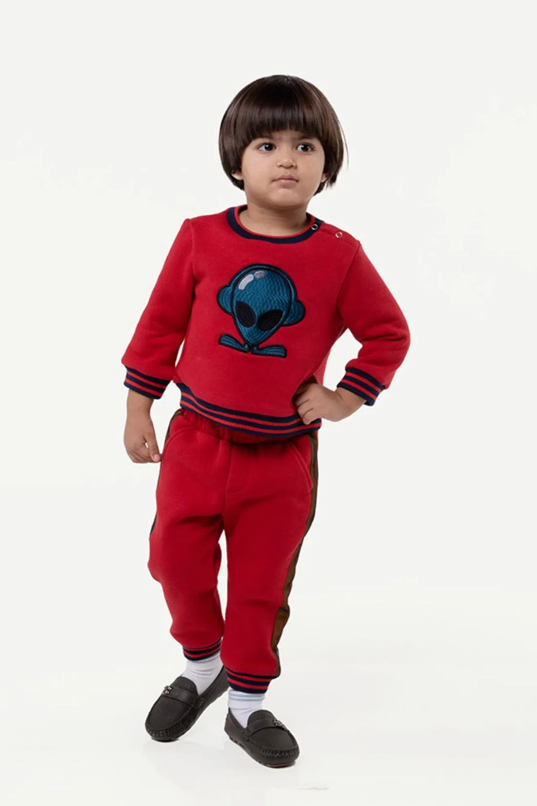 One Friday Baby Boys New born Red Alien Track Suit