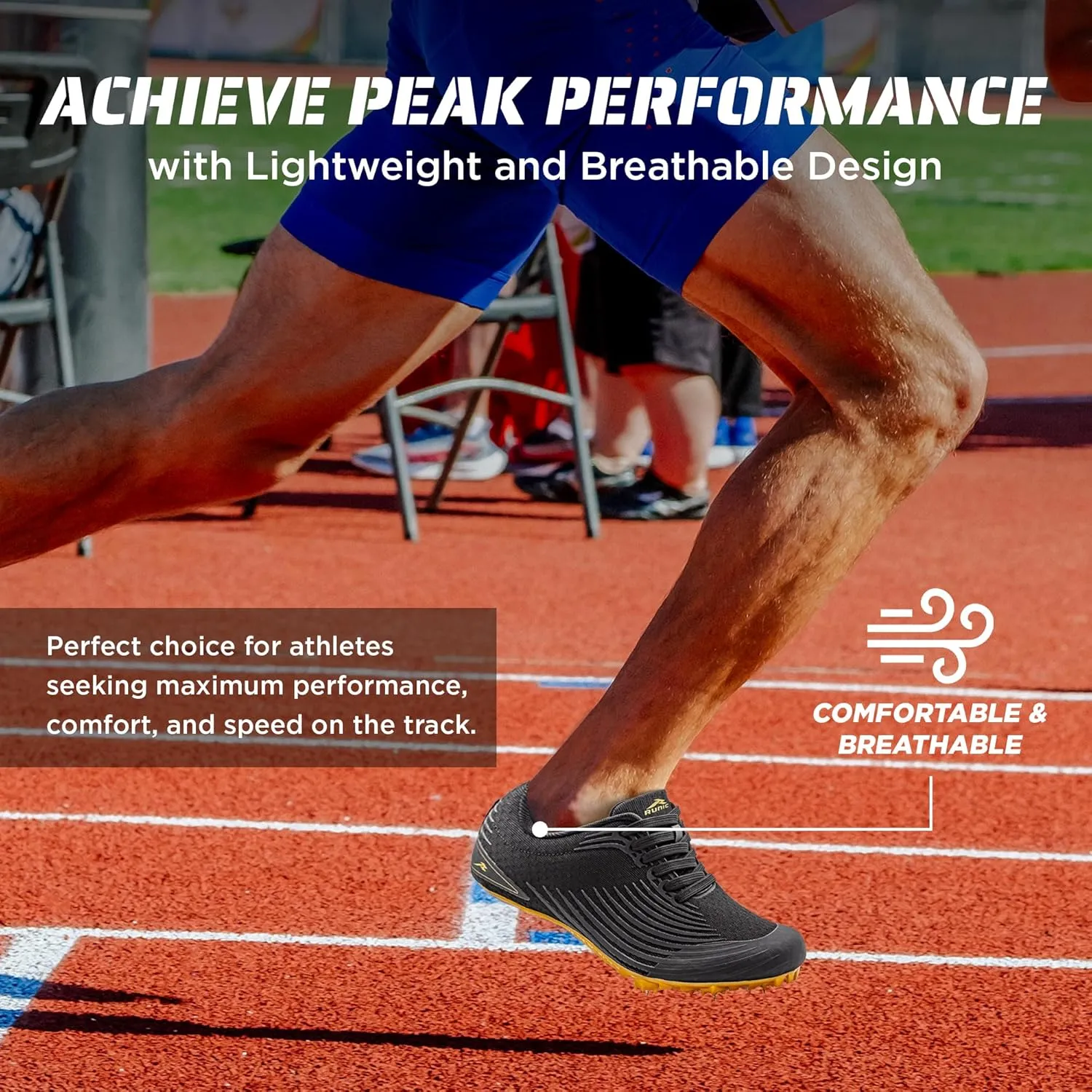 RUNIC Track & Field Shoes for Men, Women & Kids – Pro Running Spikes for Sprint, Race & Training – 7 Spikes   Extra Spikes & Wrench (US Men Size)