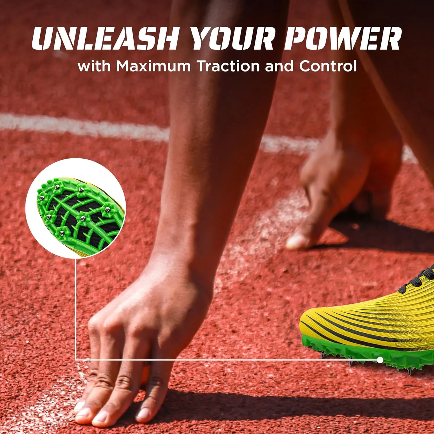 RUNIC Track & Field Shoes for Men, Women & Kids – Pro Running Spikes for Sprint, Race & Training – 7 Spikes   Extra Spikes & Wrench (US Men Size)