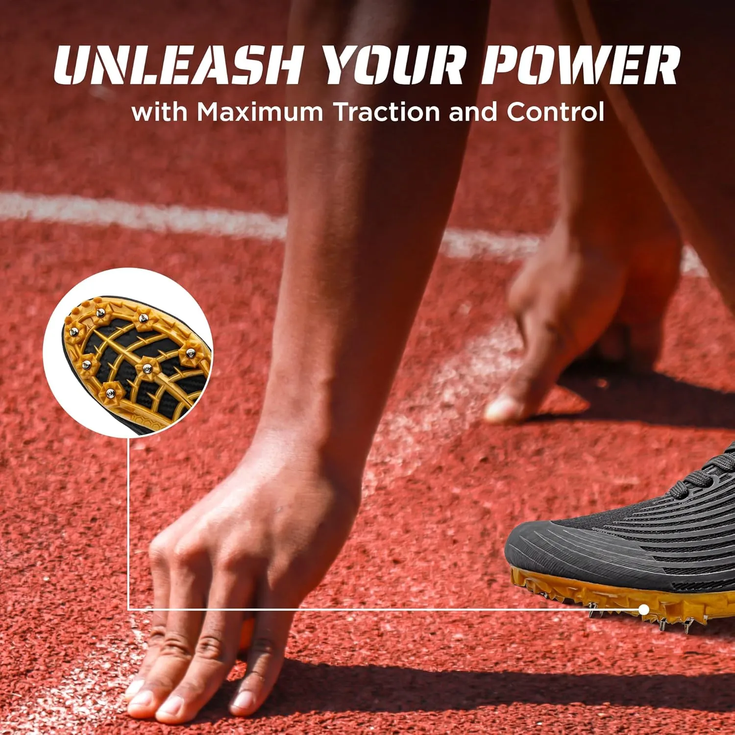 RUNIC Track & Field Shoes for Men, Women & Kids – Pro Running Spikes for Sprint, Race & Training – 7 Spikes   Extra Spikes & Wrench (US Men Size)