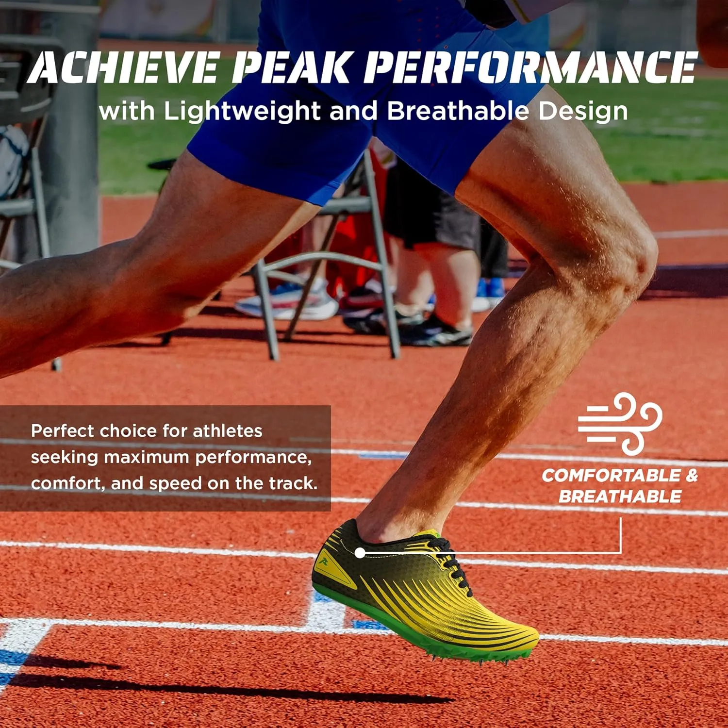 RUNIC Track & Field Shoes for Men, Women & Kids – Pro Running Spikes for Sprint, Race & Training – 7 Spikes   Extra Spikes & Wrench (US Men Size)