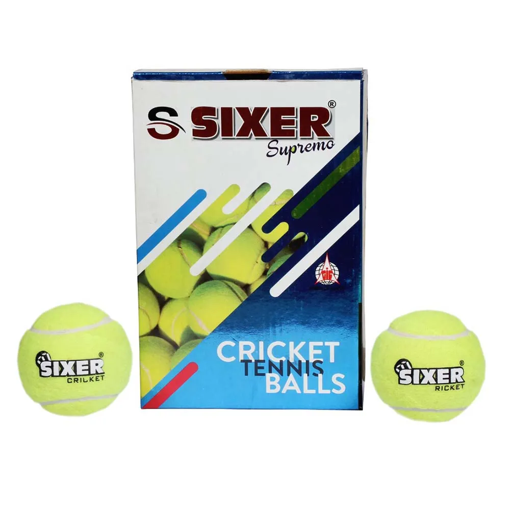 SIXER Superemo Heavy Weight Rubber Cricket Tennis Balls Pack of 12 (Yellow)