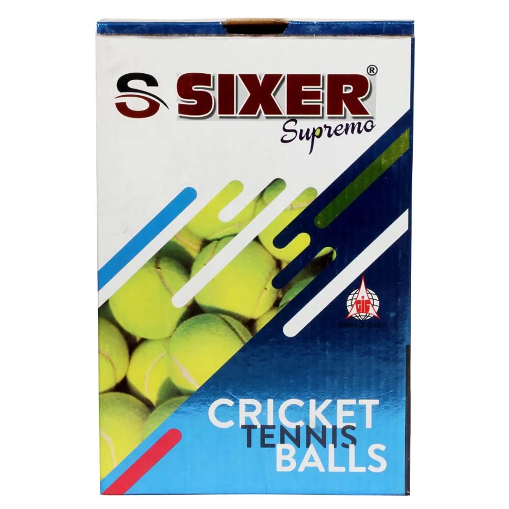 SIXER Superemo Heavy Weight Rubber Cricket Tennis Balls Pack of 12 (Yellow)