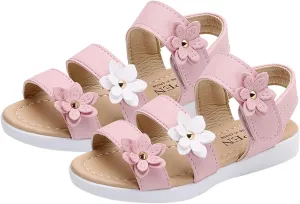 Summer Kids Children Sandals Fashion Big Flower Girls Flat Pricness Shoes Sandals for Girls