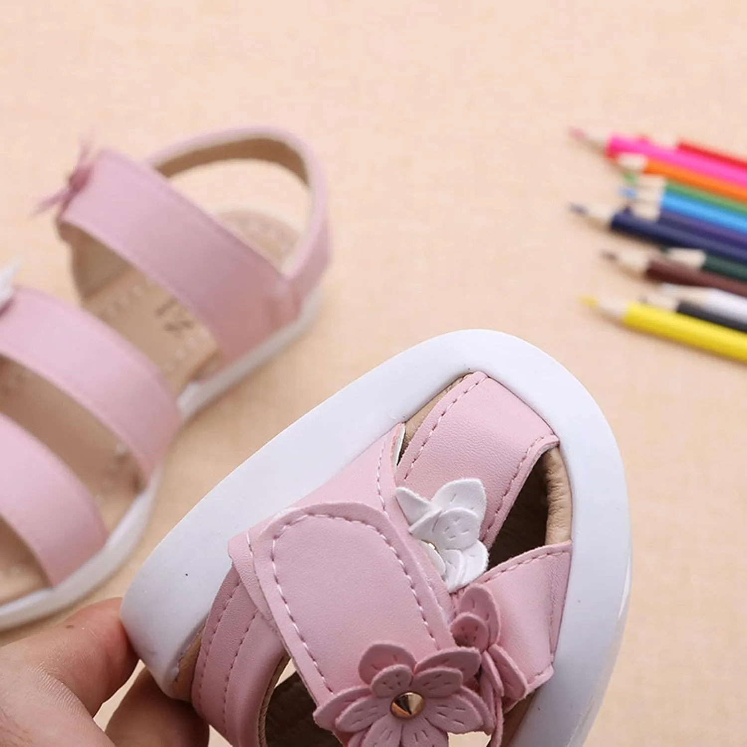 Summer Kids Children Sandals Fashion Big Flower Girls Flat Pricness Shoes Sandals for Girls