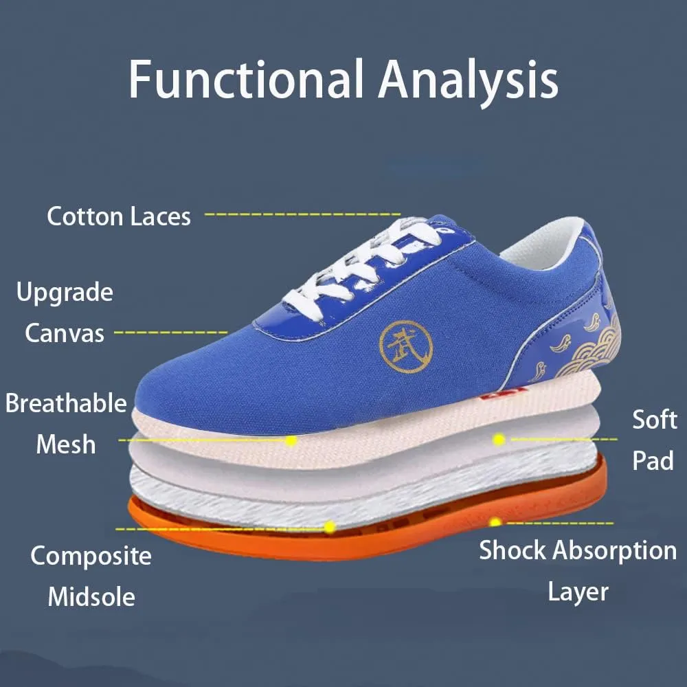Unisex Martial Arts Taichi Shoes,Cushioning Running Shoes, Sneakers for Running, Walking, Fitness, Gym,,