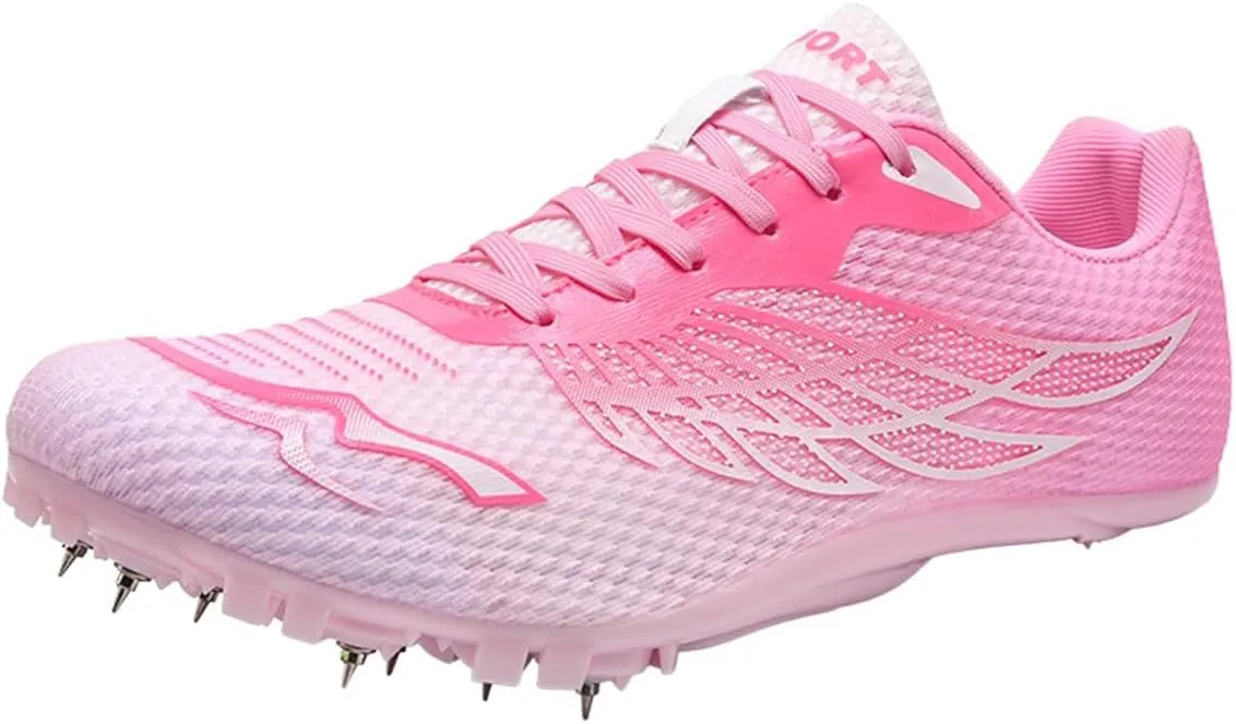 Unisex Sprint Racing Sneakers, Spikes Running Throwing Shoes Non-Slip Track & Field Trainers for Men Women Kids