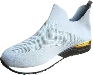 Women's Fashion Sneaker Mesh Slip On Black Non Slip Shoes for Women Comfortable Walking Shoes for Men Wide Width Black Platform Loafers Women Sock Sneakers Women
