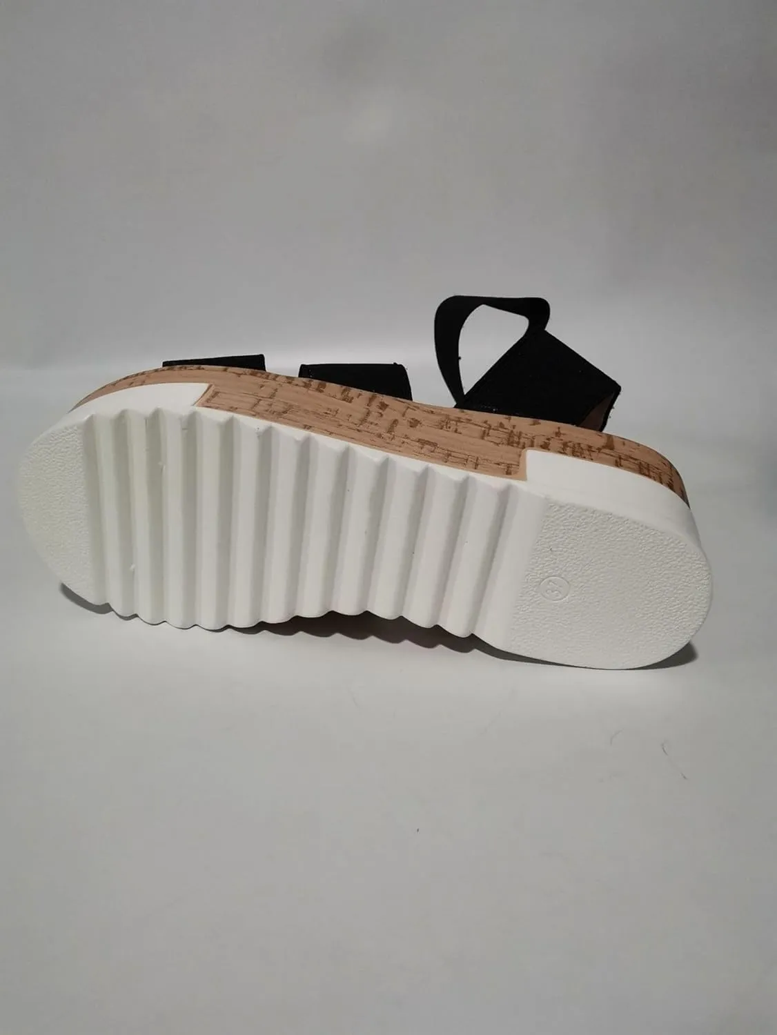 Women's Open Toe Ankle Strap Espadrille Sandals Fashion Non Slip Platform Wedges Sandals Comfortable Elastic Ankle Strap Walking Shoes with Cork Cushioned Insole