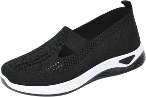 Women's Woven Orthopedic Breathable Soft Walking Running Shoes for Men Food Service Slip On Shoes Casual Fashion Sneakers Brown Tennis Shoe Trainers Shoe