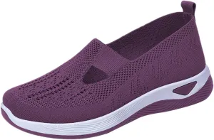 Women's Woven Orthopedic Breathable Soft Walking Running Shoes for Men Food Service Slip On Shoes Casual Fashion Sneakers Brown Tennis Shoe Trainers Shoe