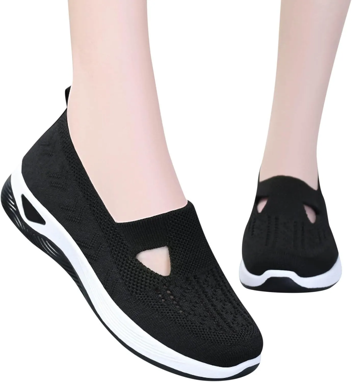 Women's Woven Orthopedic Breathable Soft Walking Running Shoes for Men Food Service Slip On Shoes Casual Fashion Sneakers Brown Tennis Shoe Trainers Shoe